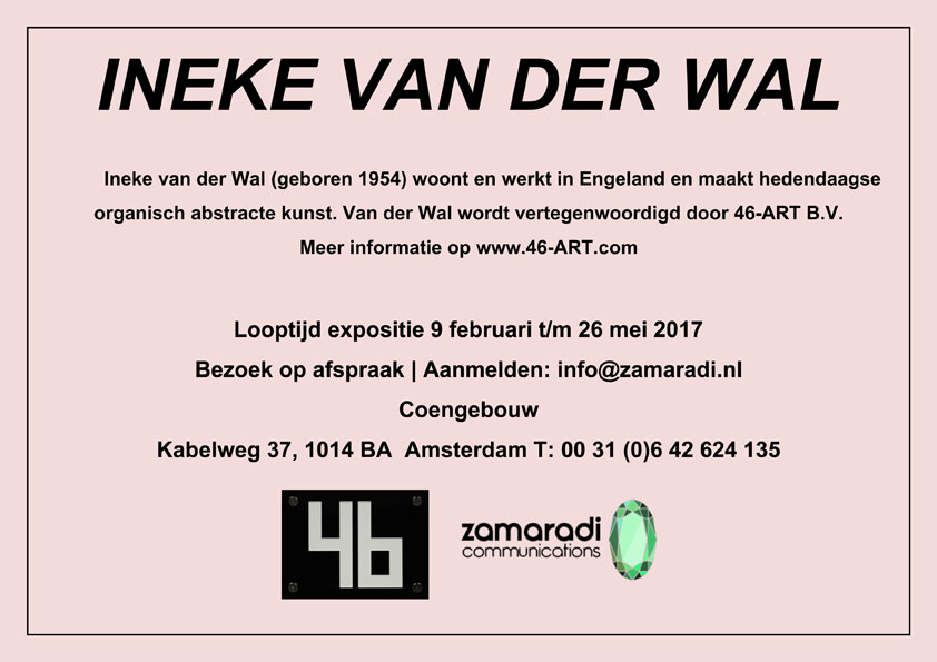Uitnodiging opening expositie Ineke van der Wal